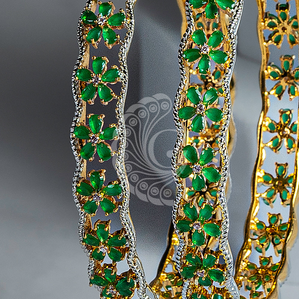 GREEN STONE BANGLES