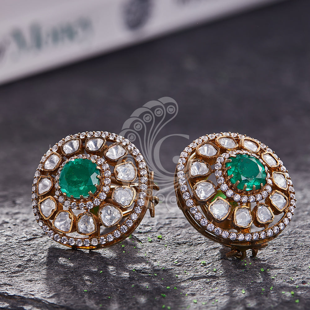 GREEN STONE STUDS – Gokulam Signature Jewels1
