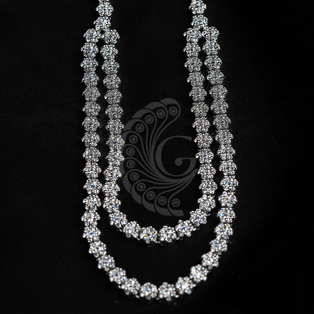 ZIRCONIA DOUBLE STEP NECKLACE
