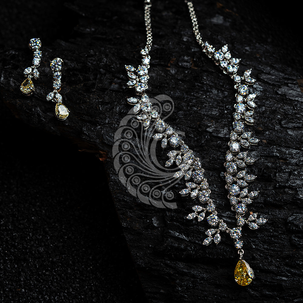 ZIRCONIIA YELLOW STONE NECKLACE