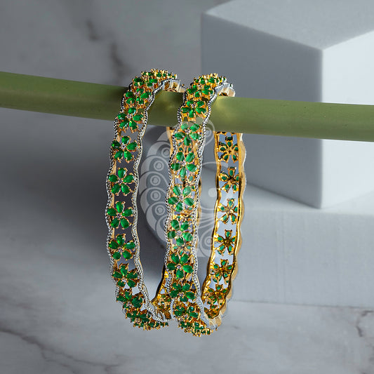 GREEN STONE BANGLES