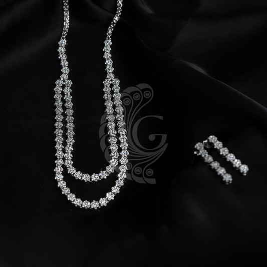 ZIRCONIA DOUBLE STEP NECKLACE