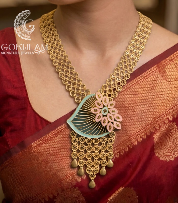 Floral Filigree Long Necklace