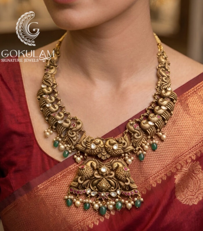 Regal Ornate Temple Pendant Necklace