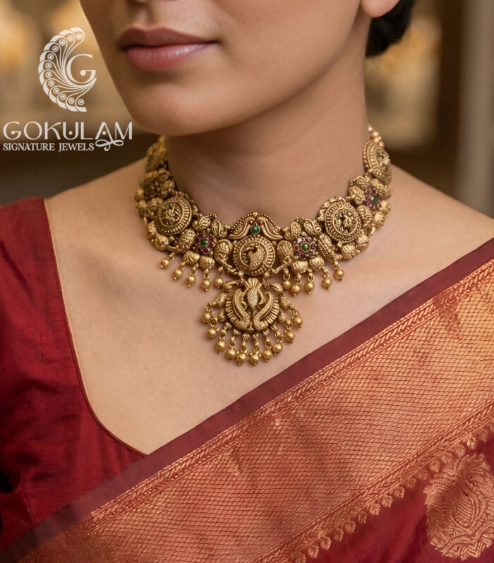 Regal Medallion Temple Necklace