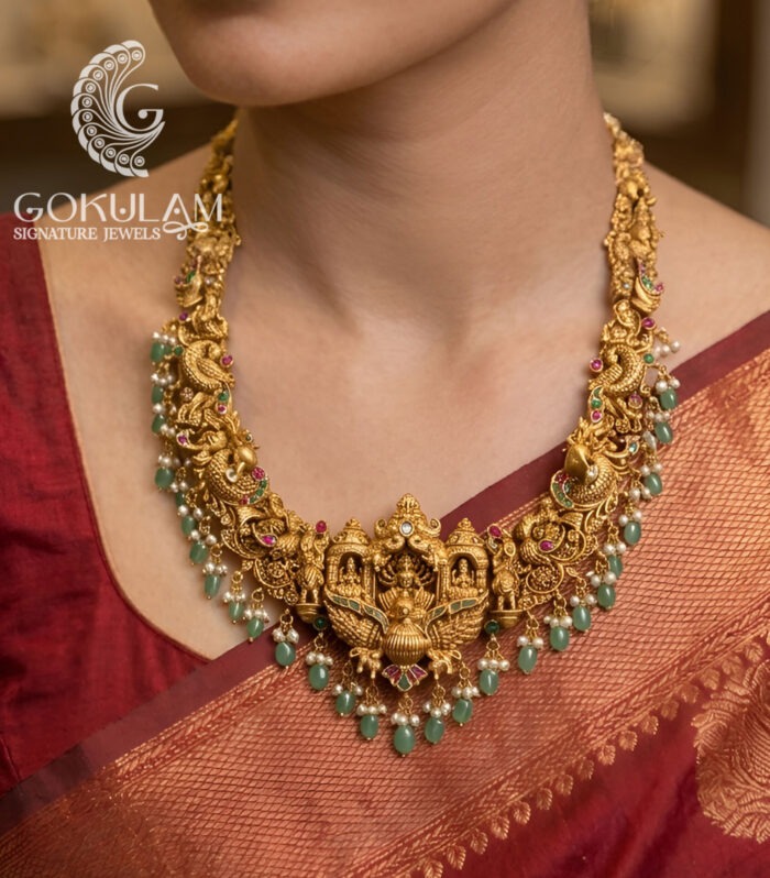 Emerald Cascade Temple Necklace