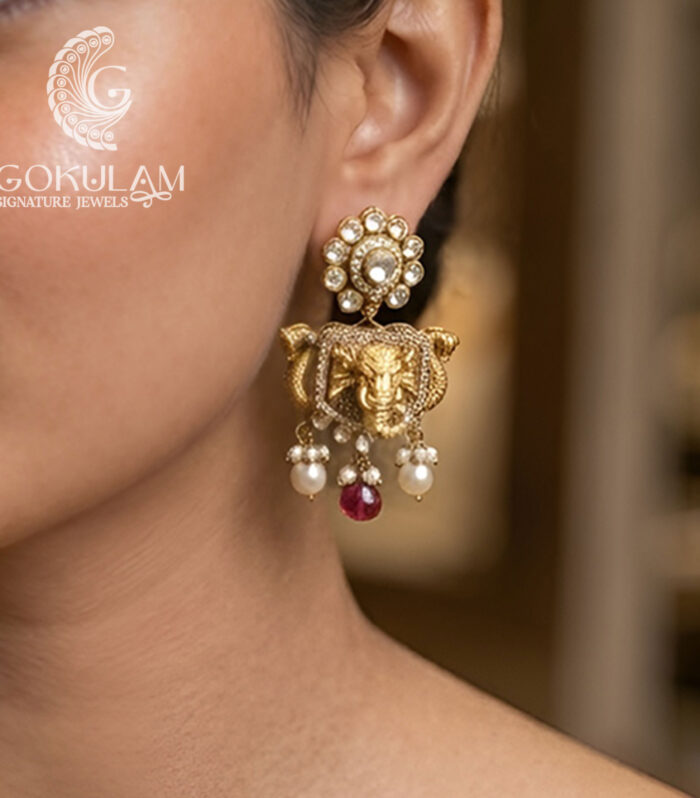 Divine Ganesha Drop Earrings