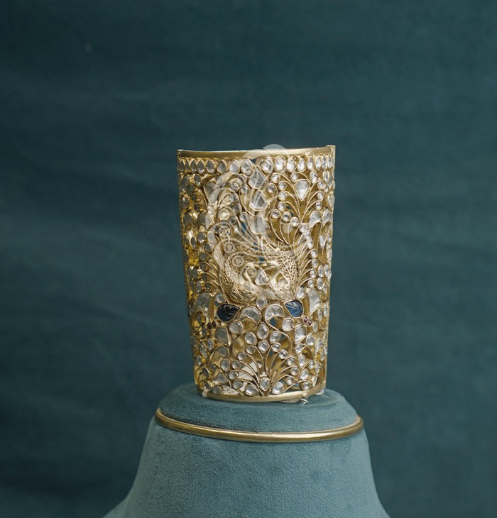 Peacock Motif Silver Designer Tumbler