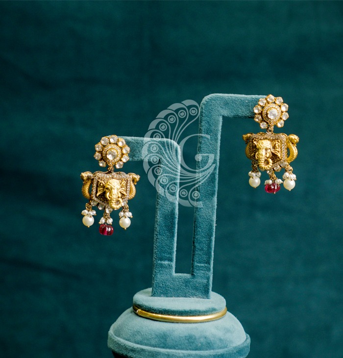 Divine Ganesha Drop Earrings