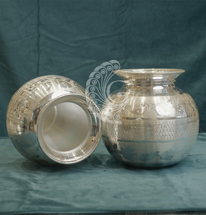 Classic Engraved Silver Kalash Pot