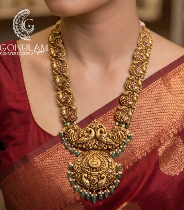 Lakshmi Peacock Temple Necklace