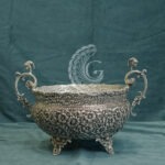 Floral Embossed Silver Decorative Bowl