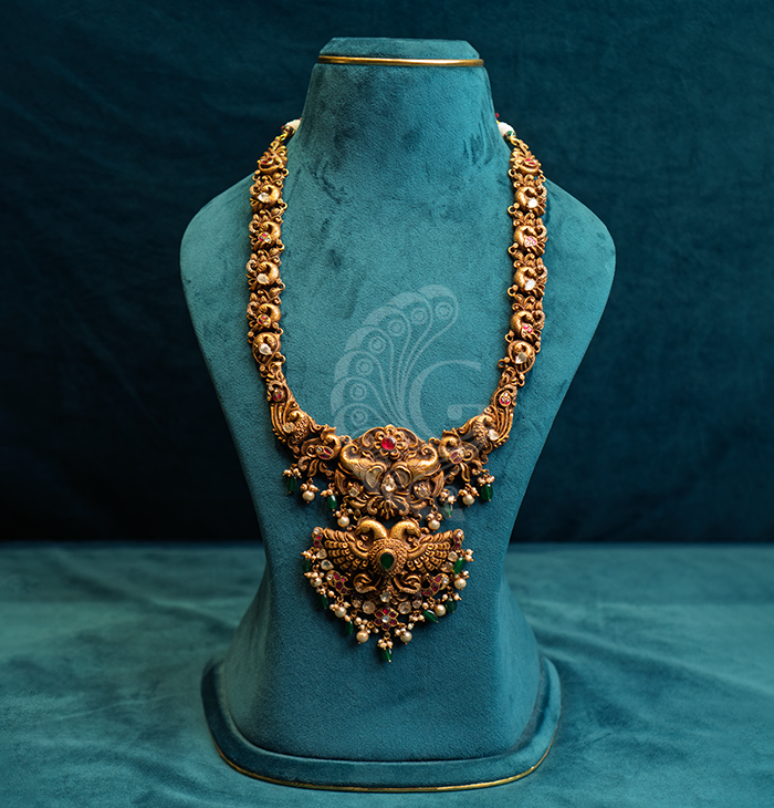 Antique Peacock Temple Necklace