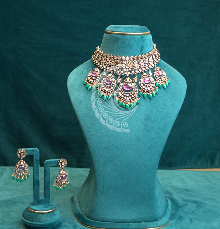 Victorian Amethyst Drop Choker Set