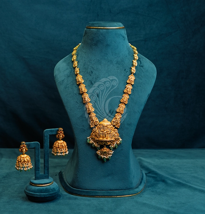 Heritage Dome Pendant Long Necklace Set