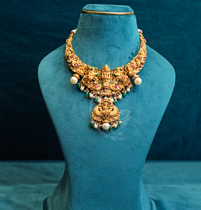 Lakshmi Temple Pendant Necklace
