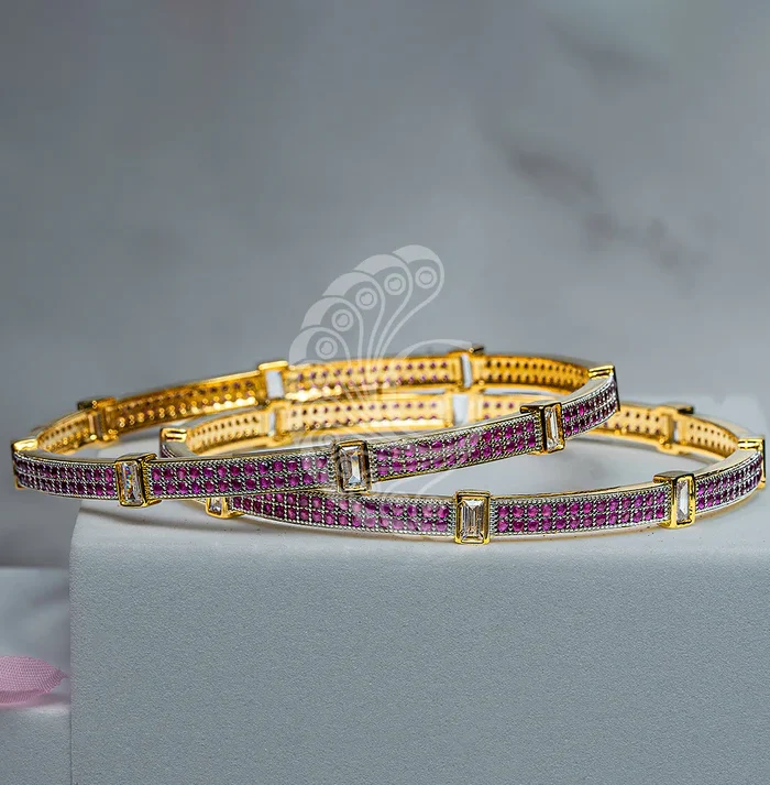 Ruby Tennis Style Bangles