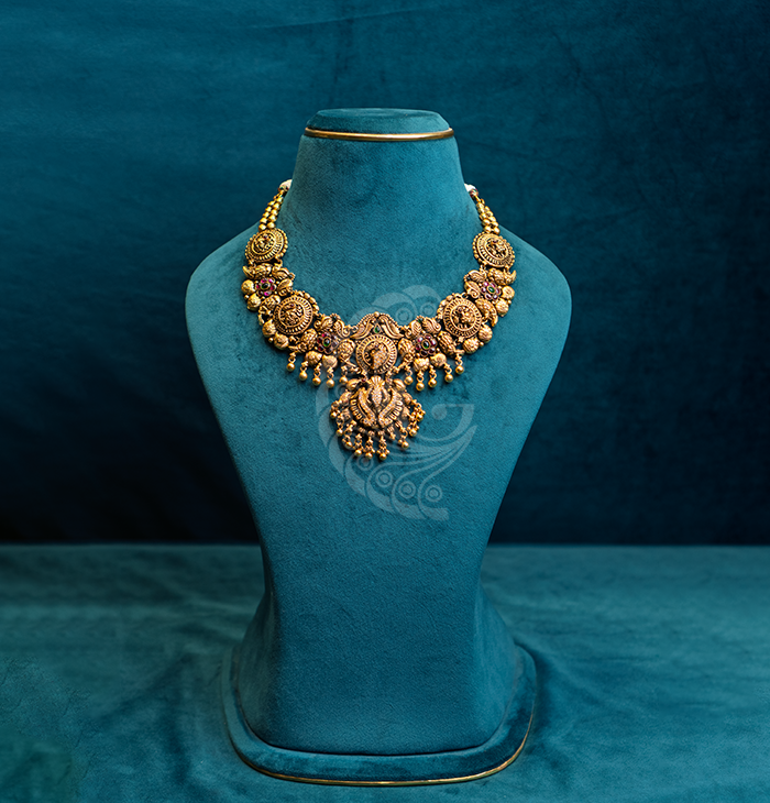 Regal Medallion Temple Necklace