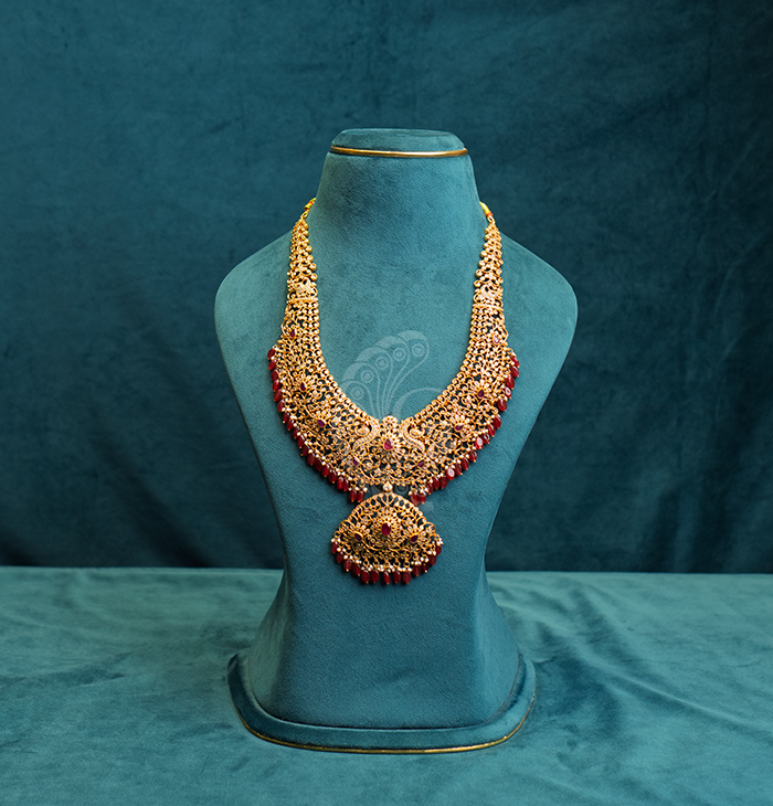Regal Ruby Filigree Statement Necklace