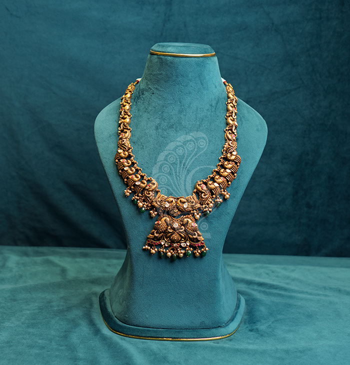 Royal Twin Peacock Pendant Necklace