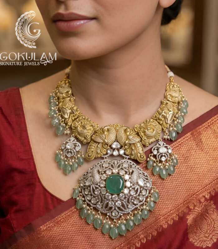 Royal Emerald Victorian Statement Necklace