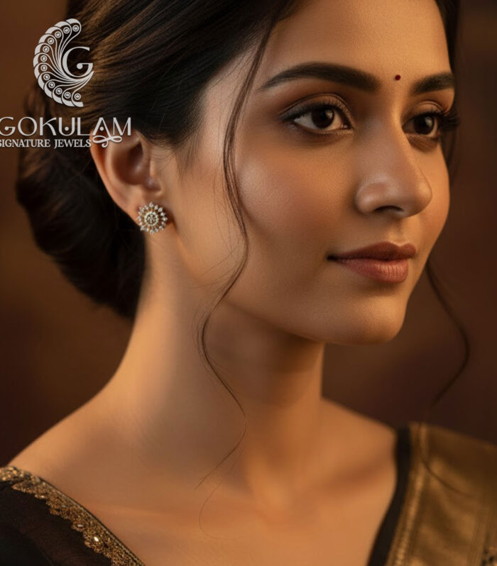 Classic CZ Floral Stud Earrings