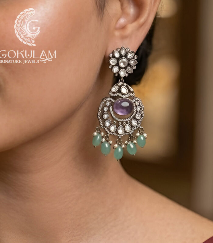 Victoria Blue Stone Pearl Hangings