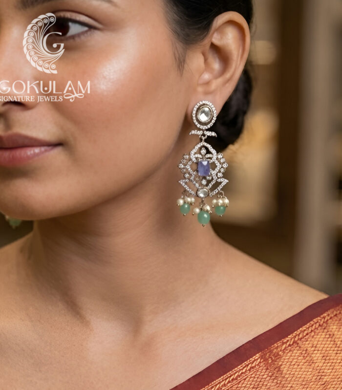 Amethyst Floral Victorian Drop Earrings