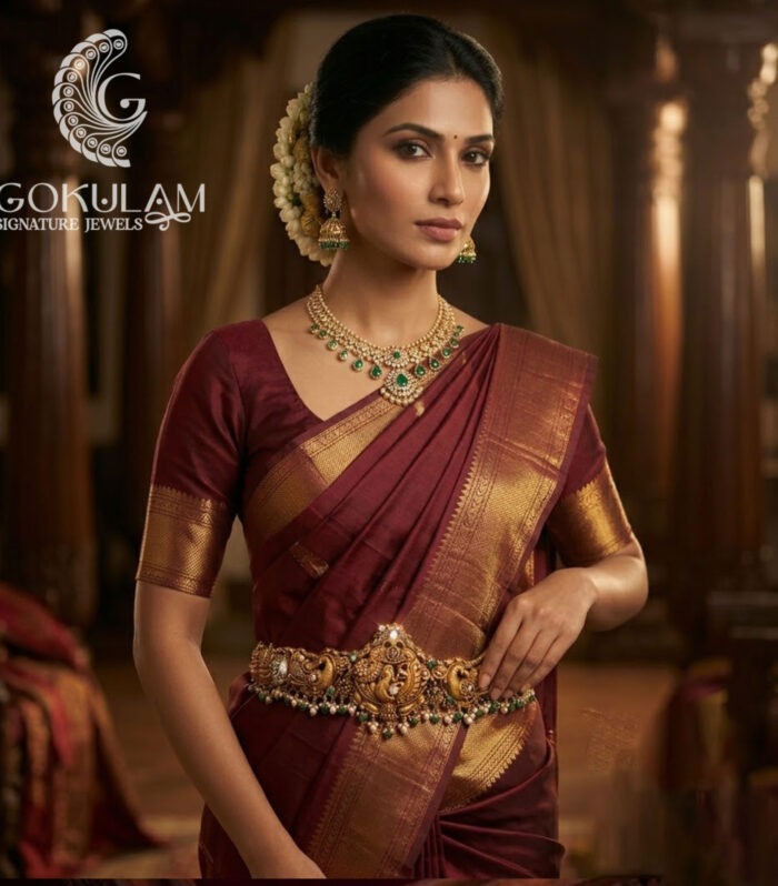 Peacock Nakshi Bridal Vaddanam Waist Belt