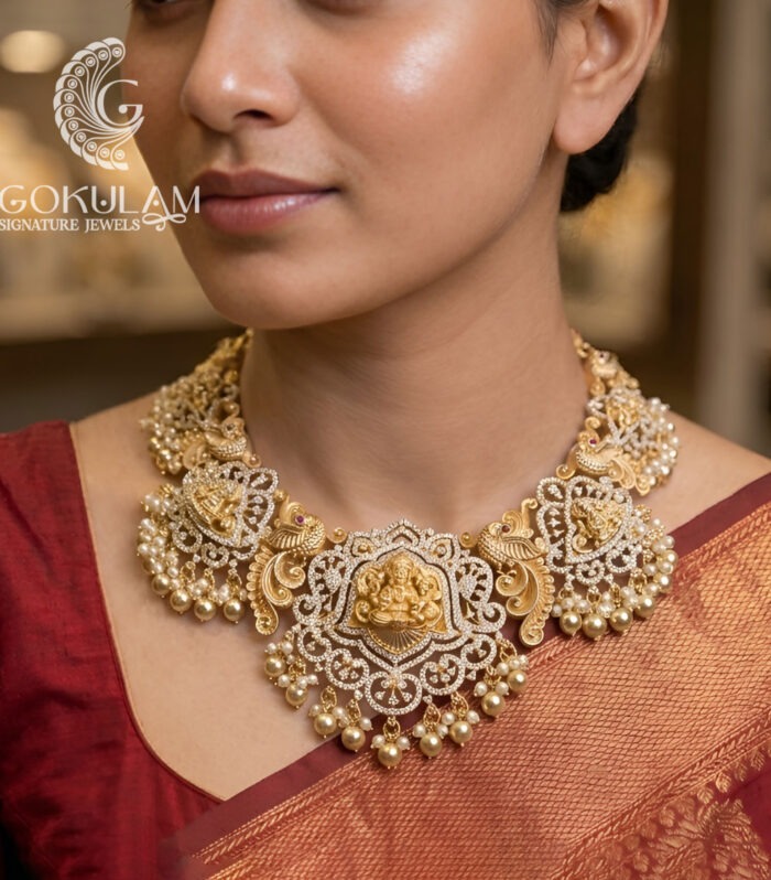 Lakshmi Nakshi Temple Statement Necklace