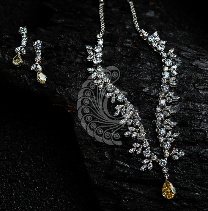 Zirconia Yellow Stone Necklace