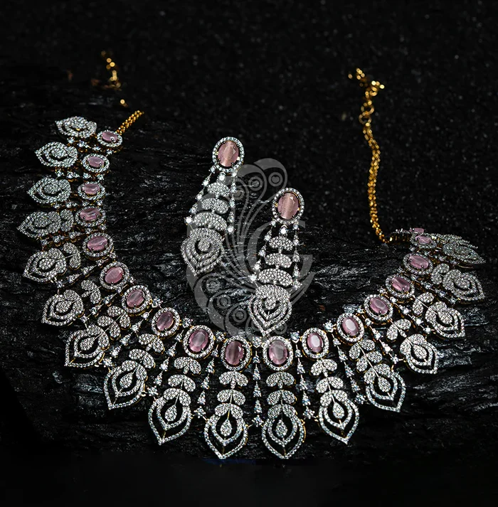 Zirconia Pink Stone Necklace