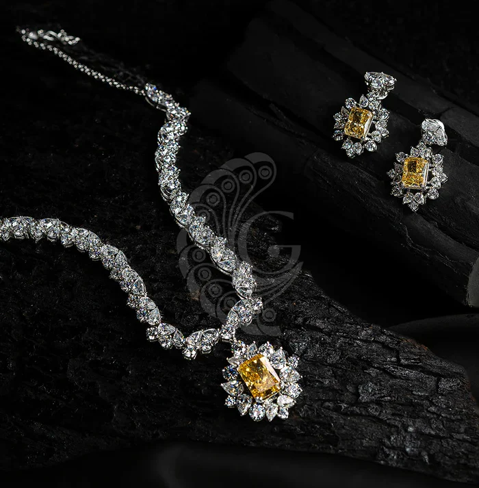 Zirconia Yellow Stone Necklace