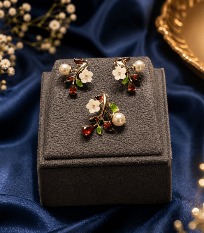 Cherry Blossom Pearl Pendent Set