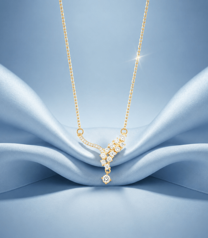 Golden Cascade Crystal Necklace