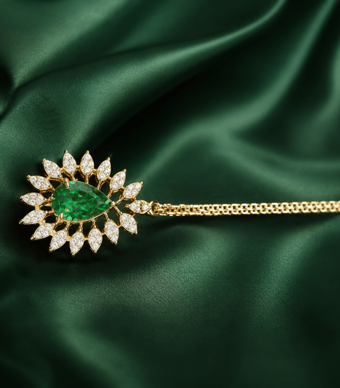 Traditional Maang Tikka with Crystal Fringe