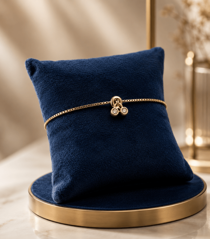 Sliver Twin Crystal Drop Chain Bracelet
