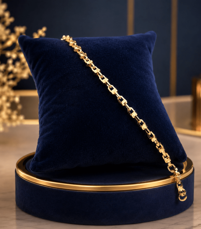 Gold with Rodium Bold Link Chain Bracelet