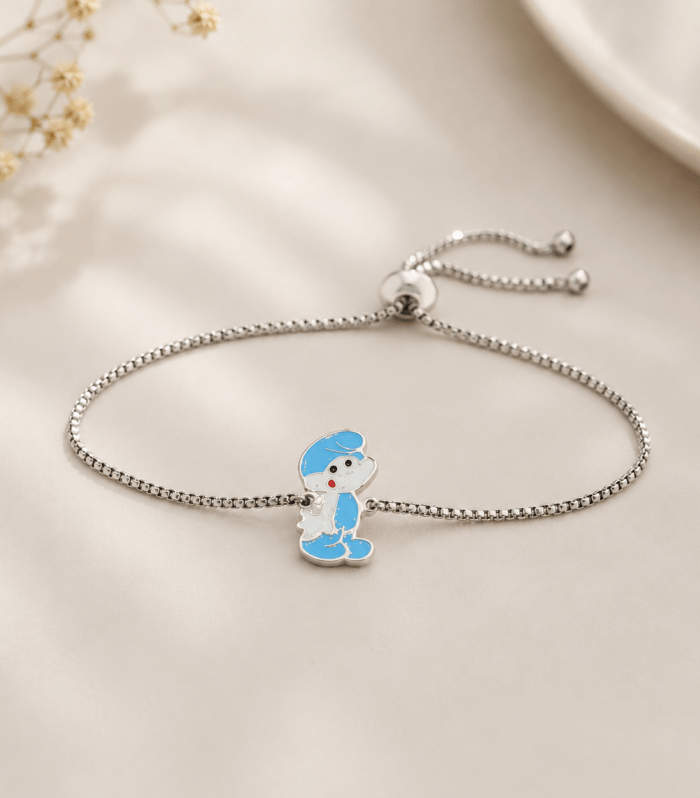 Cute Smurf Charm Slider Bracelet