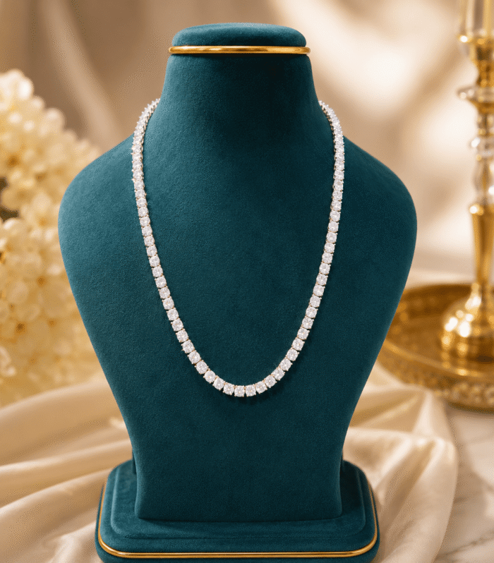 Crystal Elegance Italian Silver Necklace