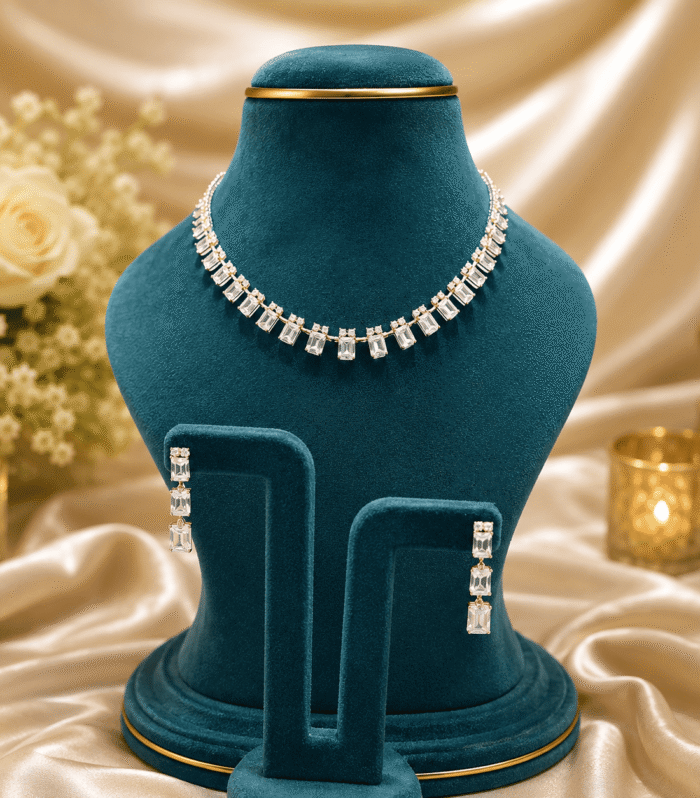 Italian Silver swarovski Stone Jewellery Set