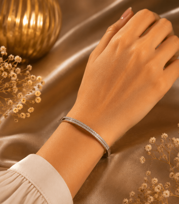 Elegant Silver Crystal Bracelet