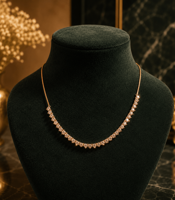 Elegant Rose Gold Crystal Necklace