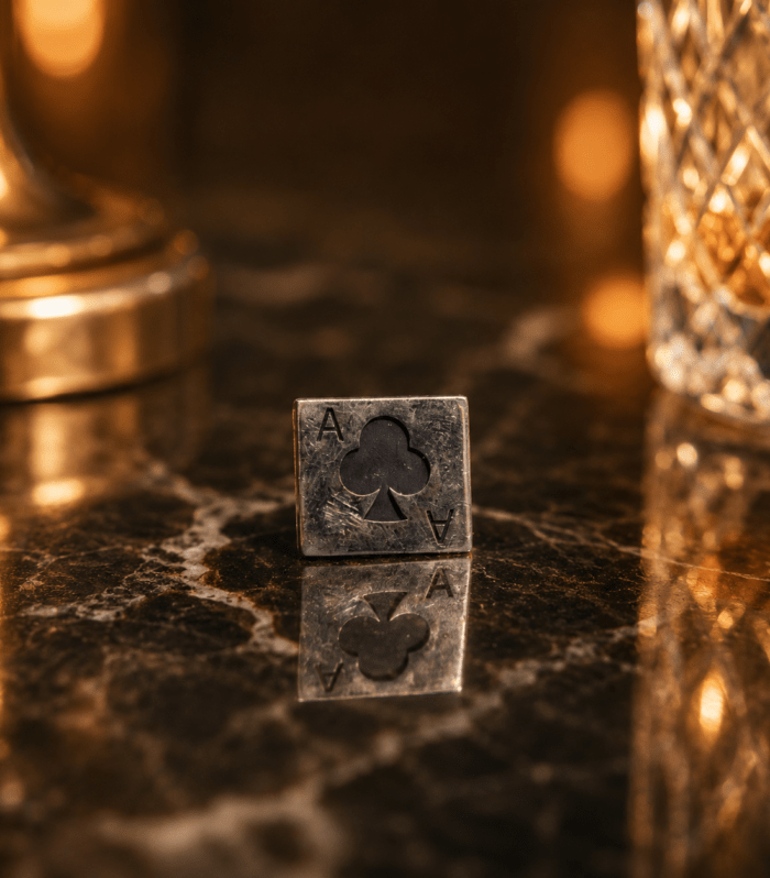 Ace of Clubs Metal Playing Card Collectible Cufflinks
