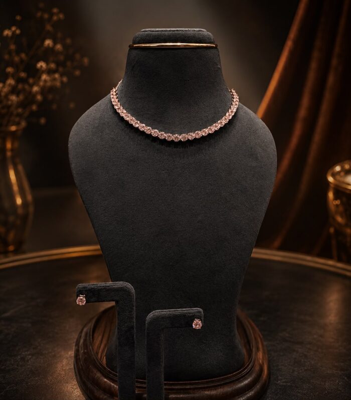 Luxe Radiance 92.5 Silver Swarovski Necklace Set