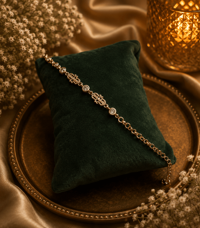 Rose Gold Vintage Filigree Crystal Bracelet