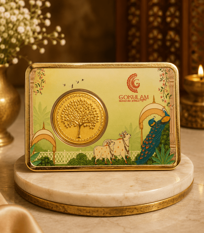 24K Gold Plated Tree of Life Coin with Peacock Theme
