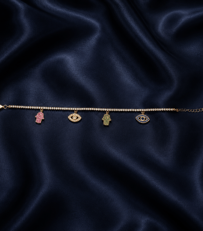 Hamsa & Evil Eye Charm Bracelet