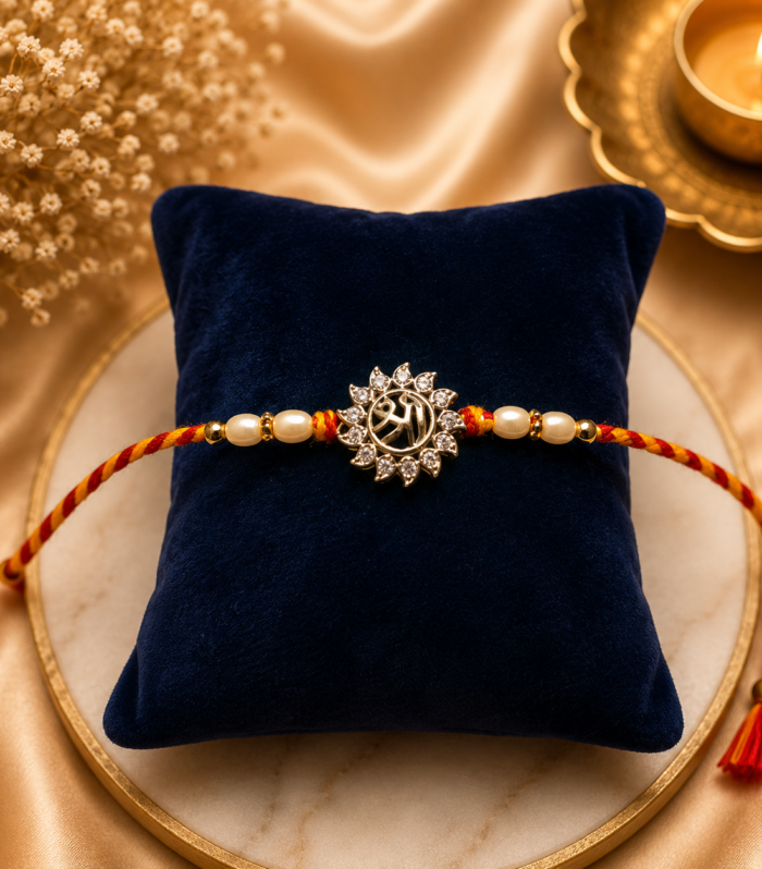 925 Silver Shree Sunflower Pendant Rakhi