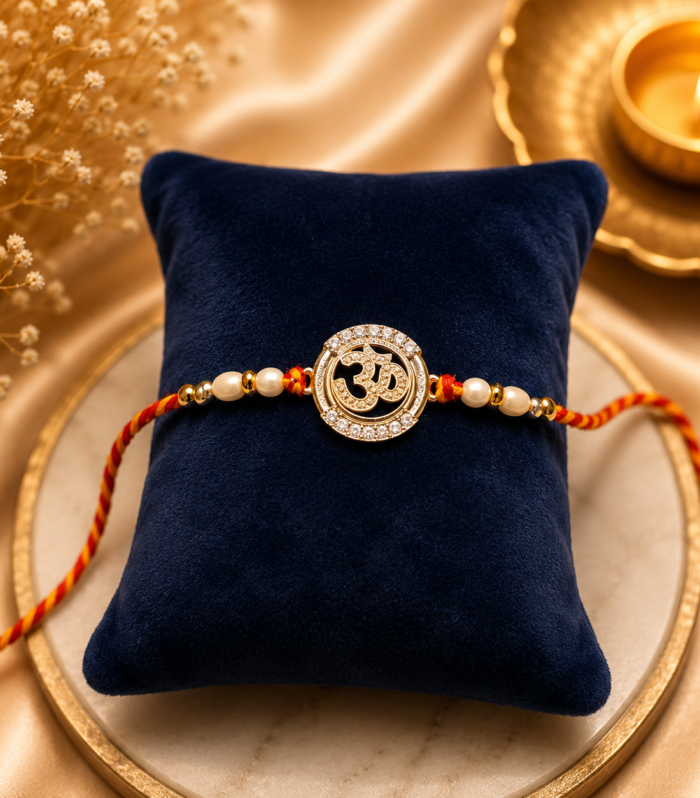 Gold-Tone Om Pendant Rakhi